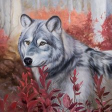 Схема вышивки «Волк»