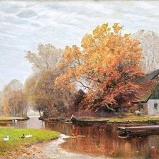 Схема вышивки «dom nad rozlewiskiem»