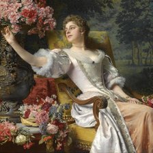 Схема вышивки «Дама с букетом»