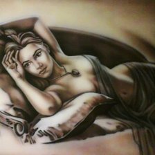 Схема вышивки «девушка с камнем»