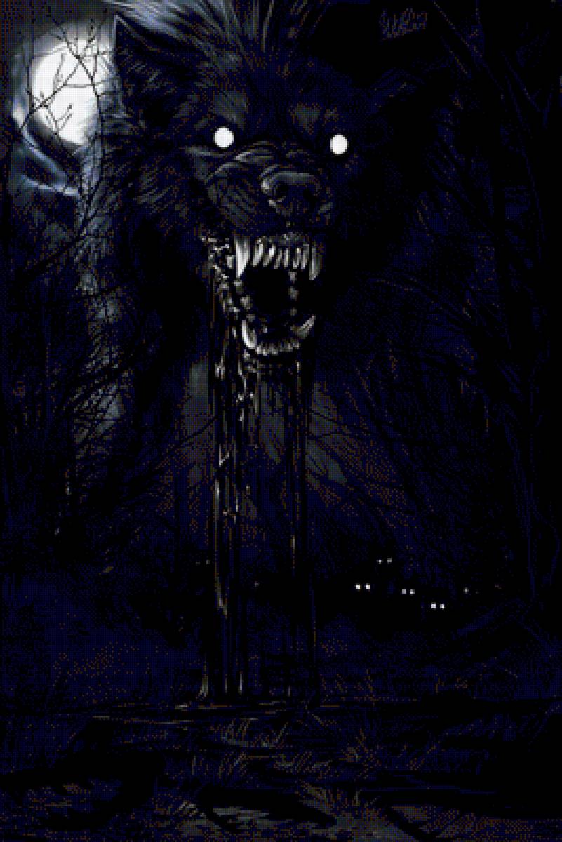 Полнолуние - волк, луна - предпросмотр