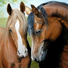 Схема вышивки «Лошади»