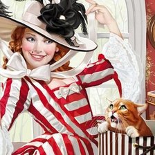 Девушка и кот