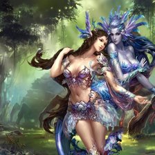 Схема вышивки «фентези девушки»