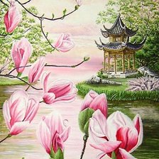 Схема вышивки «цветущая магнолия»