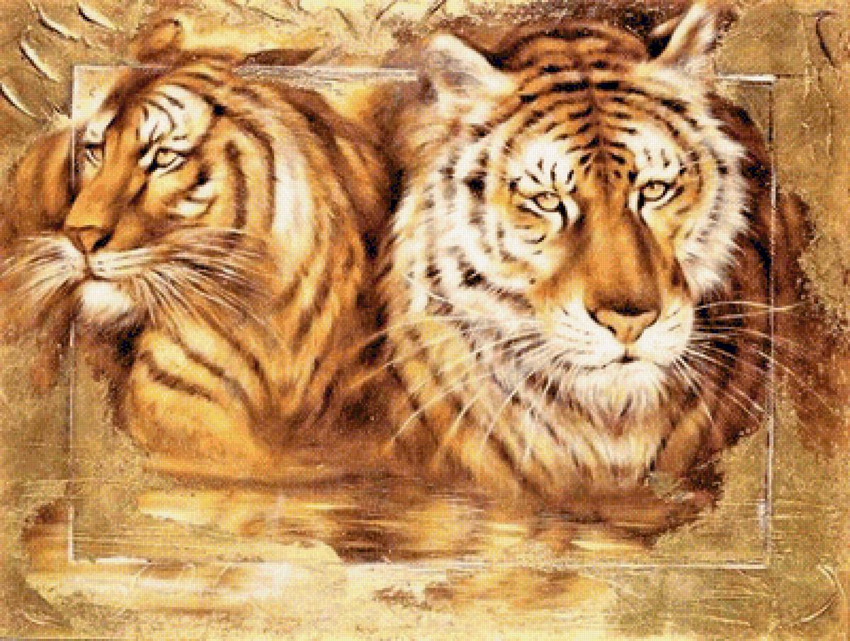 тигры - картины дженис дар куа - предпросмотр