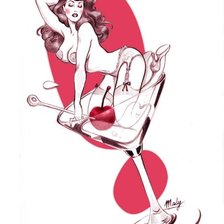 Схема вышивки «Девушка в бокале»