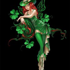 Схема вышивки «Девушка лепрекон»