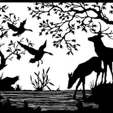 Схема вышивки «Олени»