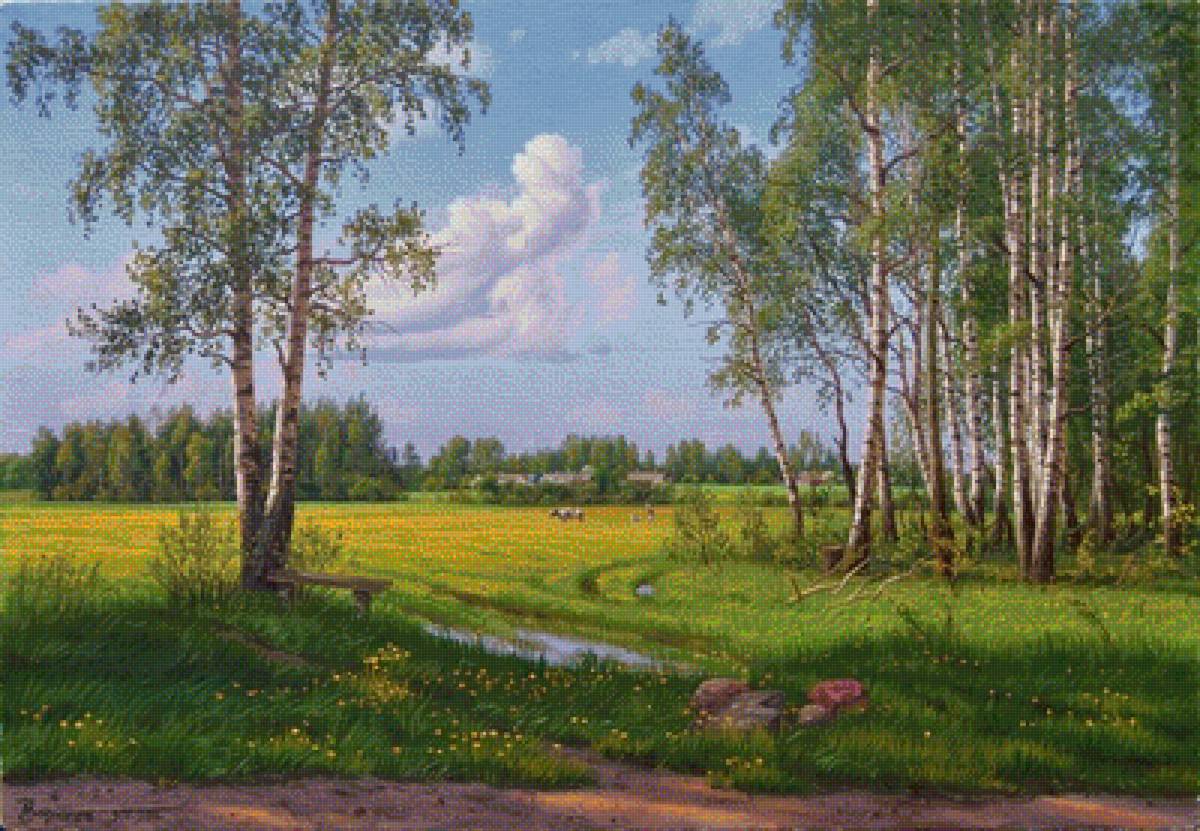 Худ. Александр Васильевич Зорюков - пейзаж, лето - предпросмотр