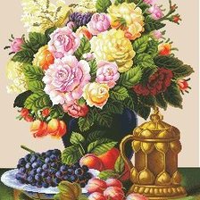 Схема вышивки «цветы и фрукты»