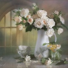 Схема вышивки «НАТЮРМОРТ С РОЗАМИ»
