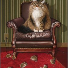 Схема вышивки «Кот и мыши»