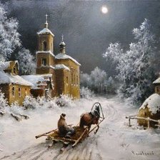 Схема вышивки «зимняя дорога»