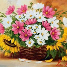 Схема вышивки «подсолнухи»