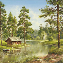 Схема вышивки «domek nad rzeką»