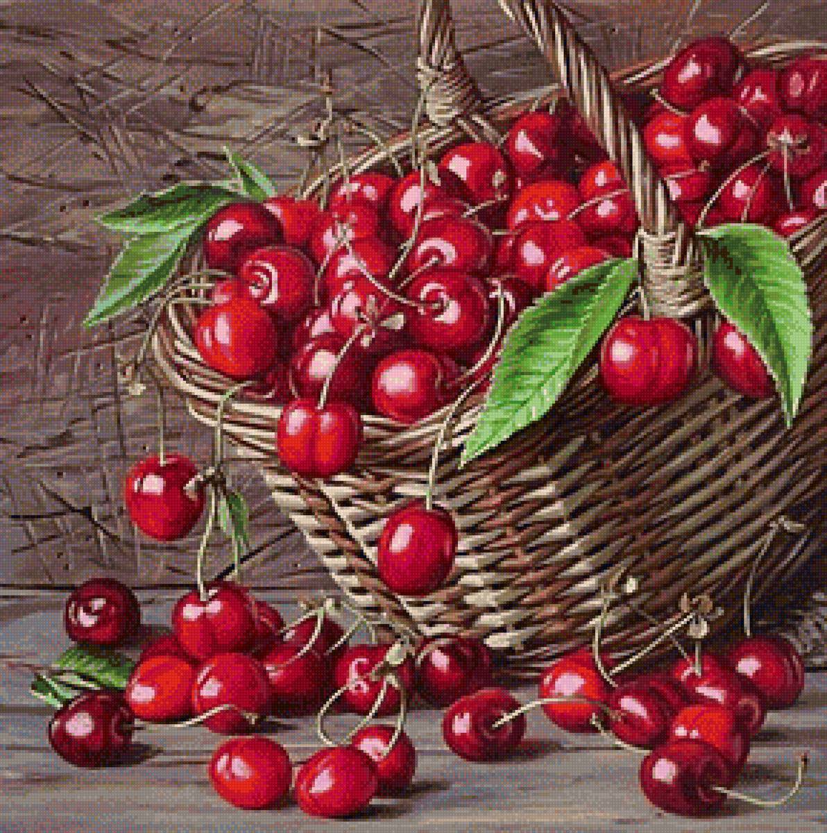 Вишня в корзине - ягоды, фрукты - предпросмотр