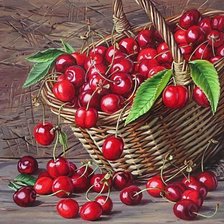 Схема вышивки «Вишня в корзине»