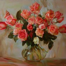 Схема вышивки «НАТЮРМОРТ С РОЗАМИ»