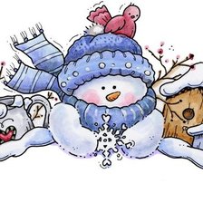 Схема вышивки «Снеговик»