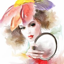 Схема вышивки «Девушка»