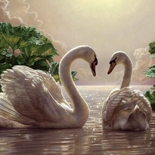 Схема вышивки «Лебеди»