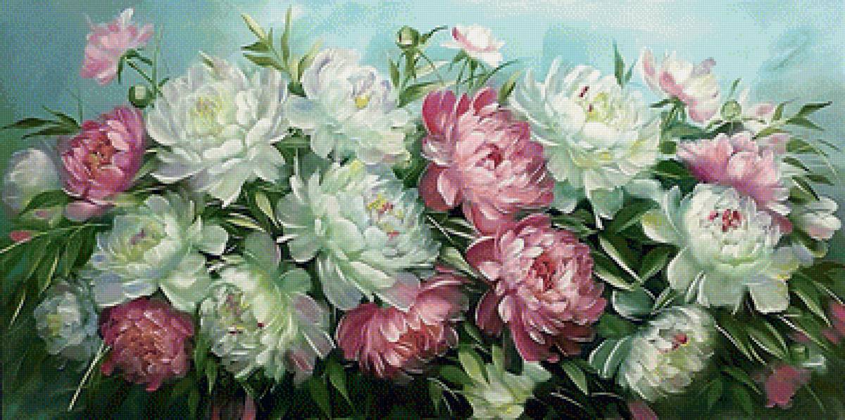Пионы. Акварель - акварель, пионы, цветы - предпросмотр
