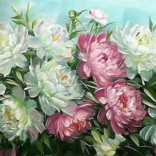 Схема вышивки «Пионы. Акварель»