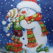 Схема вышивки «Снеговичёк»