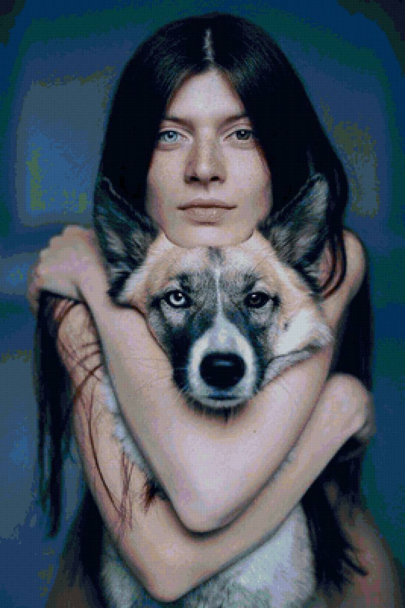 3656о757 - девушка, собака - предпросмотр