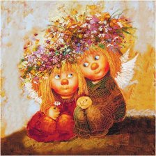 Схема вышивки «ангелочки»