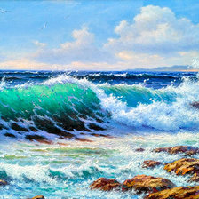 Схема вышивки «море»