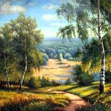 Схема вышивки «лес»