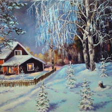 Схема вышивки «Пейзаж зимний»