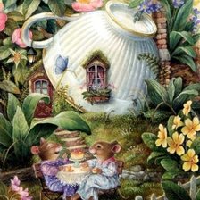 Схема вышивки «мышки-подружки»