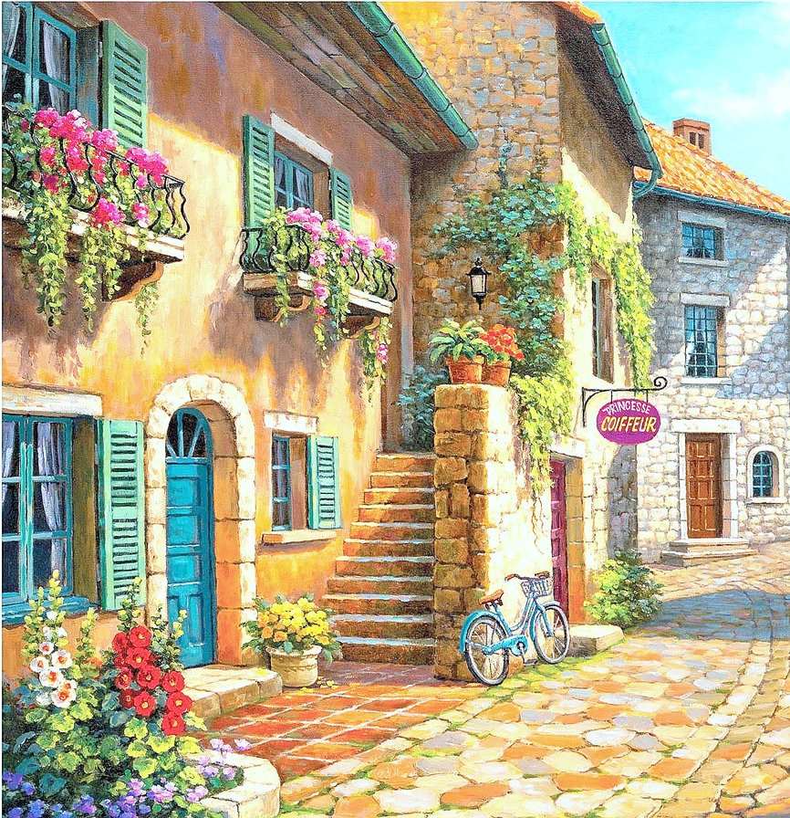 Итальянская улочка - лето, город - оригинал