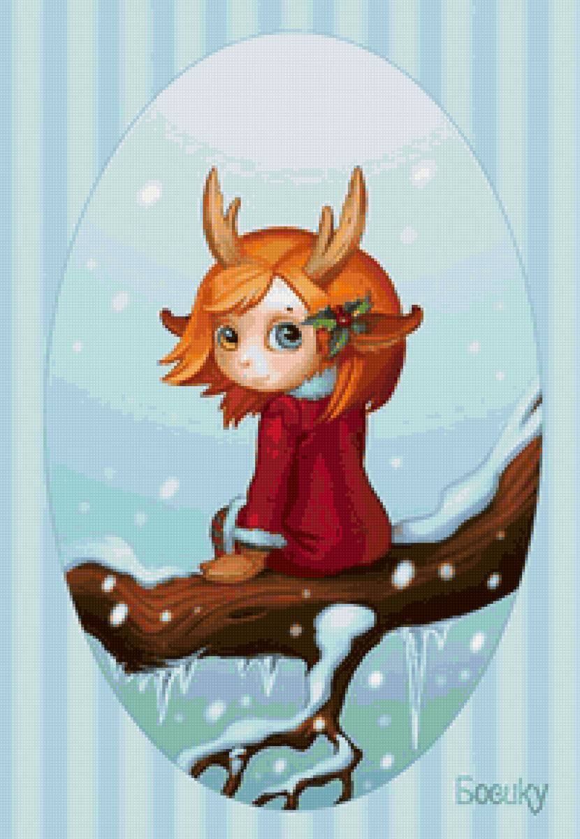 Девочка-олень - эима, девочка, олеь, сказка, лес, фентези, олененок, семушина, о - предпросмотр