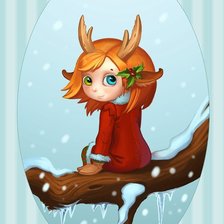 Схема вышивки «Девочка-олень»