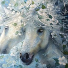 Схема вышивки «Лошади»