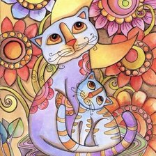 Схема вышивки «серия "радужные коты"- 1»