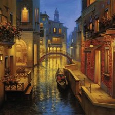 Схема вышивки «Ночной город»