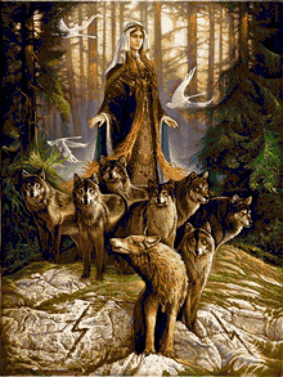 Лесная фея - волки лес - предпросмотр