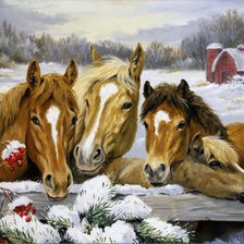 Схема вышивки «Кони»