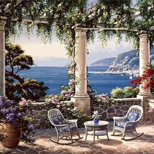 Схема вышивки «Вид на море»