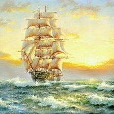 Схема вышивки «Парусник»