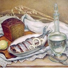 Схема вышивки «Натюрморт с селедкой»