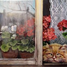 Схема вышивки «Кот»