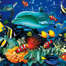 Схема вышивки «дельфин»