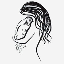 Схема вышивки «Мать и дитя монохром»