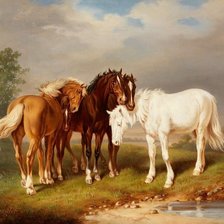 Схема вышивки «Кони»